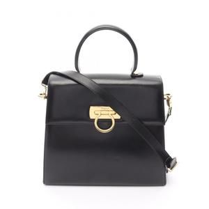 Salvatore Ferragamo Gancini handbag leather women's black 21 0536